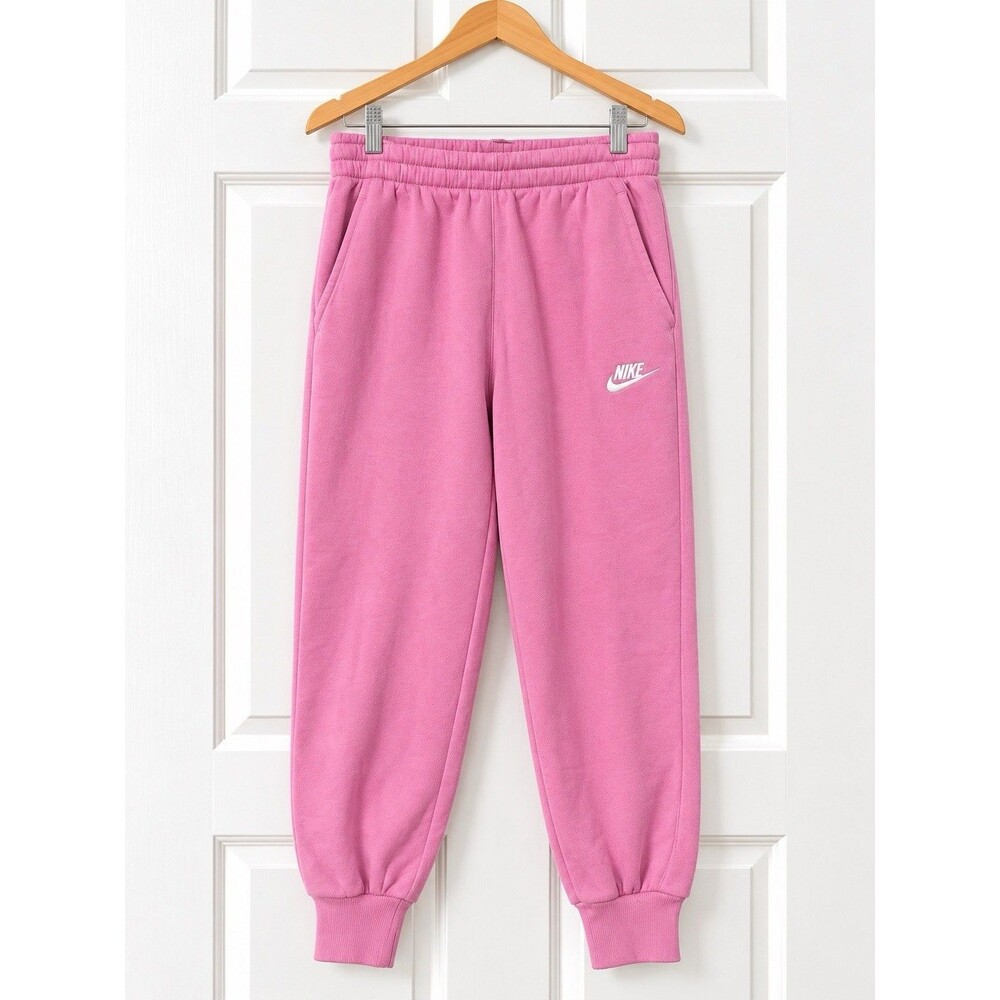 Nike Women’s Pink Fleece Jogger Sweatpants Size L Y2K Athleisure Streetwear